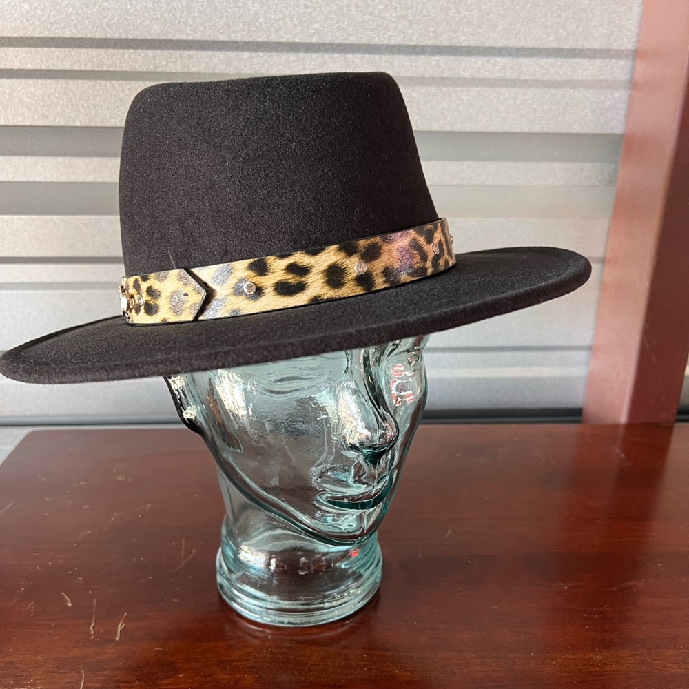Juicy Couture Fedora Hat with Leopard Trim